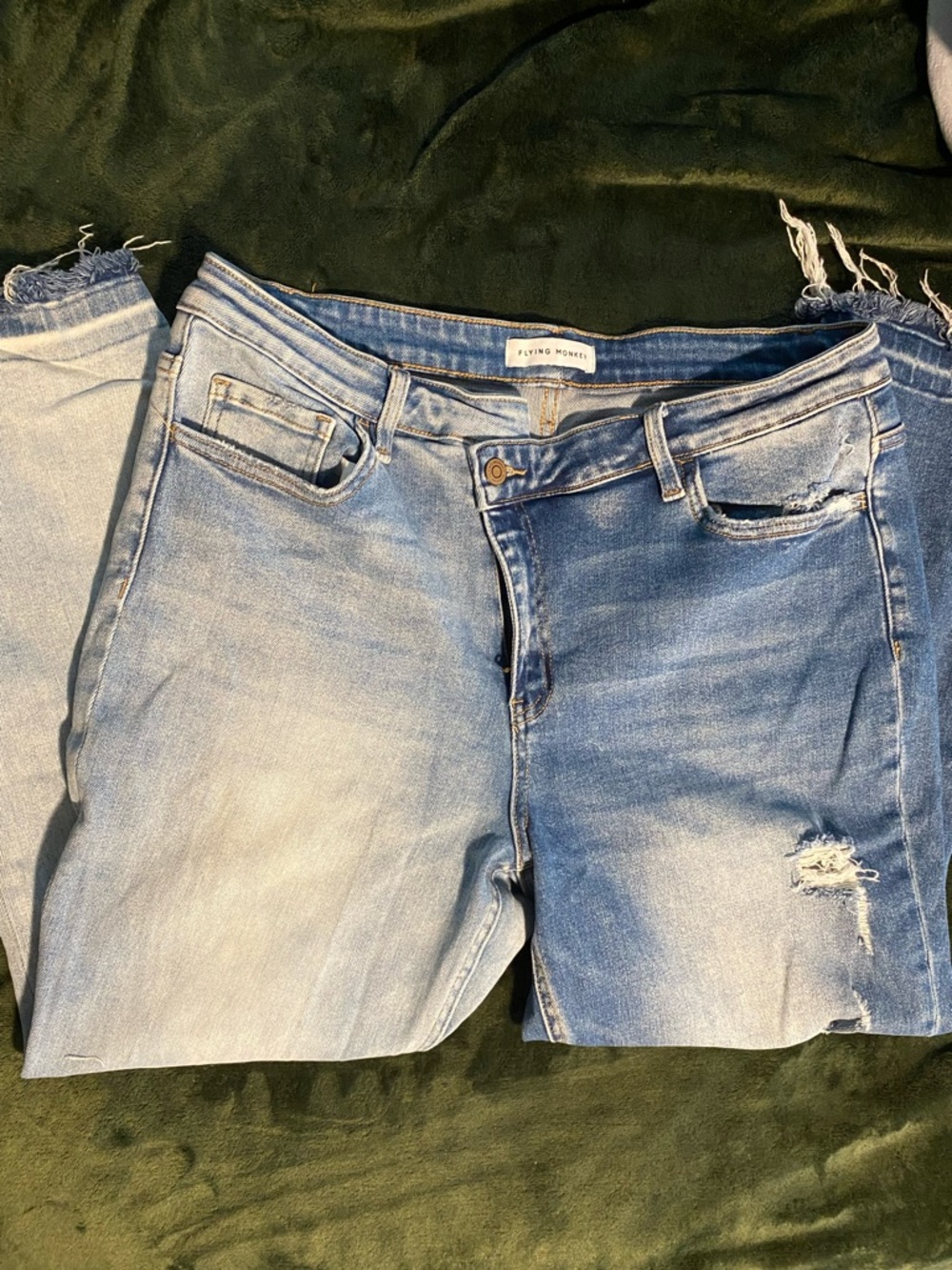 Flying Monkey Light Blue Distressed Boyfriend Jeans